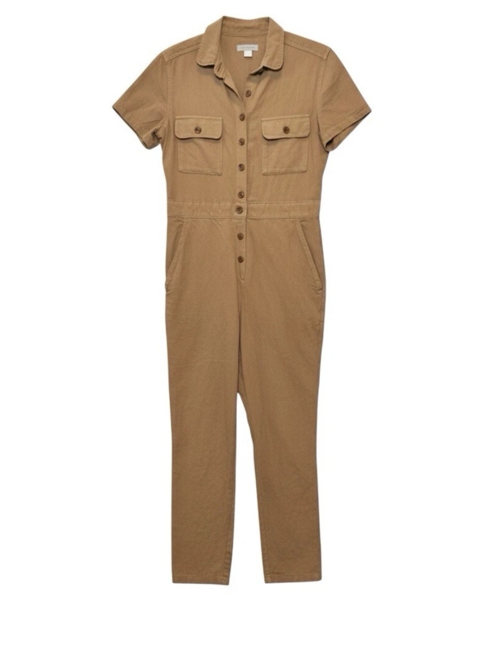 Outerknown S.E.A. Jumpsuit Coverall Organic Cotton & Linen Blend Tan Size XS - Picture 2 of 5
